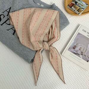 Classic Series Retro Flower Stripe Polyester Women's Summer Scarves h5