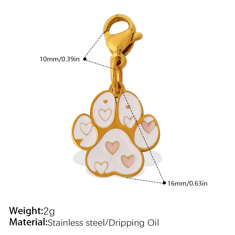 Simple Series Daily Dog Paw Shaped Stainless Steel Waterproof   Gold Color  Women's Pendants Picture2