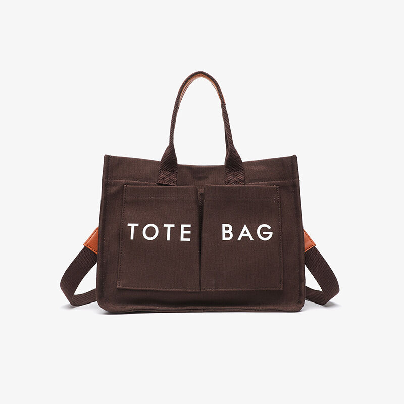 Casual Style Patchwork Solid Color Canvas Women's Tote Bag Picture2