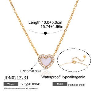 Elegante Herzanhänger-Halskette für Damen aus Edelstahl, wasserdicht, goldfarben, aus der Simple Series h5