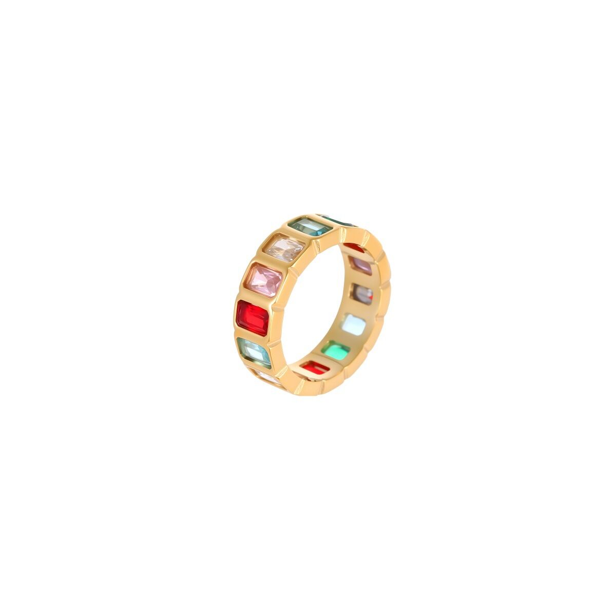 Luxury Irregular Shape Stainless Steel Gold Color Waterproof  Statement Rings h5 Picture5