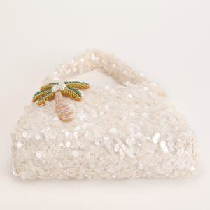Borsa da ascella da donna in PVC tinta unita con paillettes, stile serale. h5 Immagine4