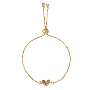 Pulseras trenzadas de cobre con circonitas en forma de corazón para mujer h5