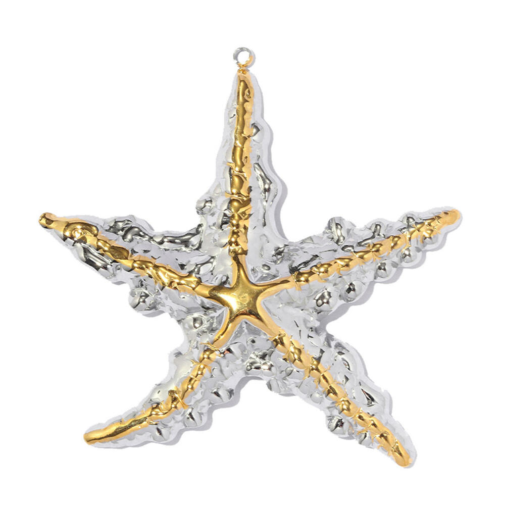 Luxurious Series Diy Oceanic Style Starfish Stainless Steel Waterproof Gold Color Women's Pendants h5Picture3