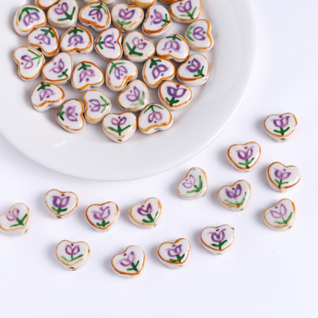 1 Piece Sweet Heart Ceramics Jewelry Beads