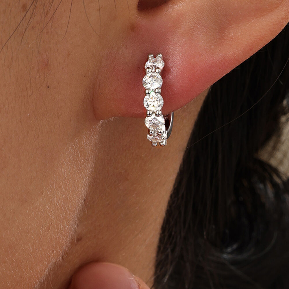 Luxurious Series Elegant Circle S925 Platinum Plating Moissanite Women's Moissanite Earrings h5Picture3