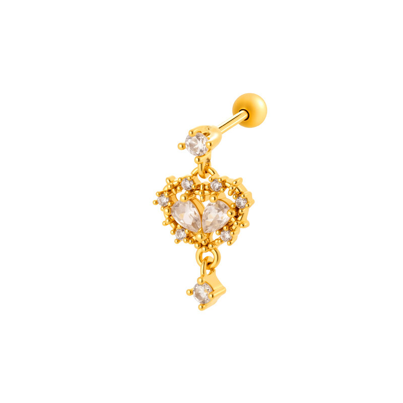 Simple Series Herz-Schmetterlings-Ohrringe in Kupfer-Gold-Farbe mit Zirkonia für Damen h5 Bild6