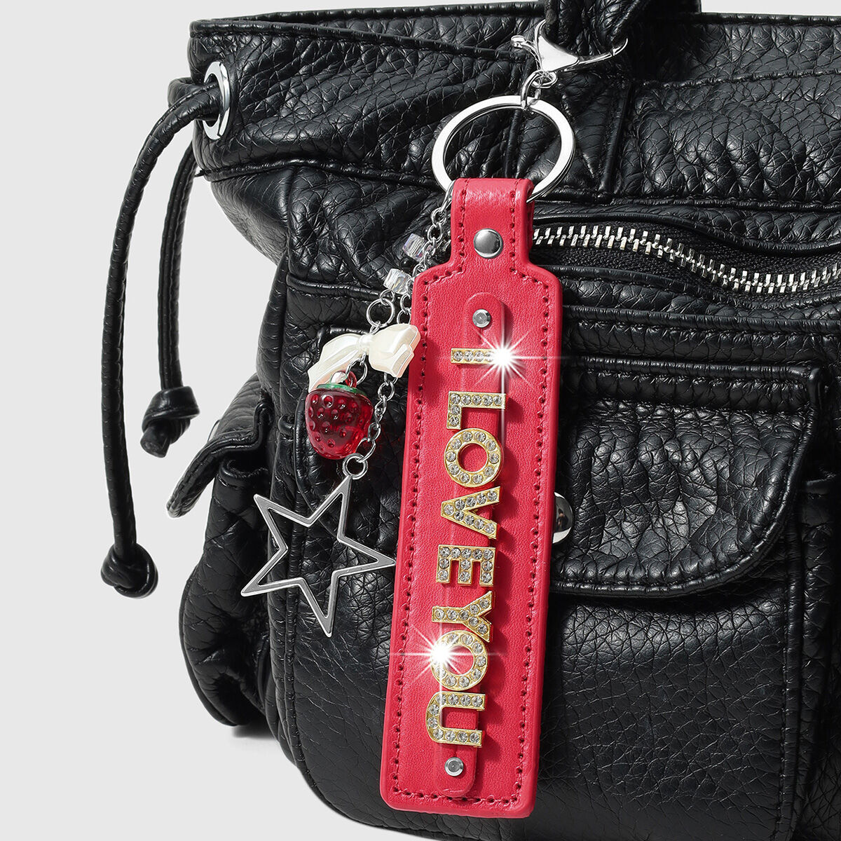 Simple Series Retro Letter Solid Color Star Strawberry Alloy Damen-Taschenanhänger aus Legierung Bild5