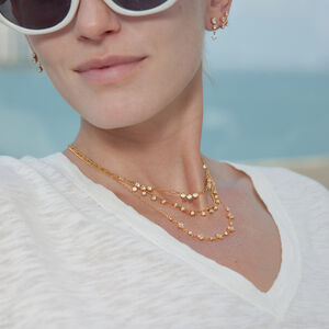 Elegant Flower Stainless Steel Waterproof Gold Color Zircon Women's Pendant Necklaces h5 Picture2