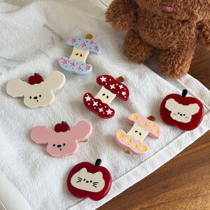 Simple Series Cute Animal Fruit Cartoon Star Acetate Rhinestone Hair Clips h5 Picture2