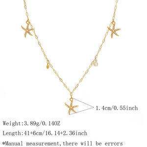 Simple Series Daily Starfish Stainless Steel Waterproof Gold Color Women's Chain Necklaces h5