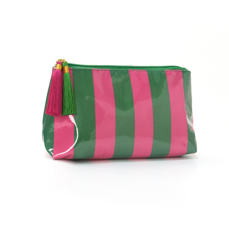 Simple Stripe Mixed Color Pvc Women's Makeup Bags