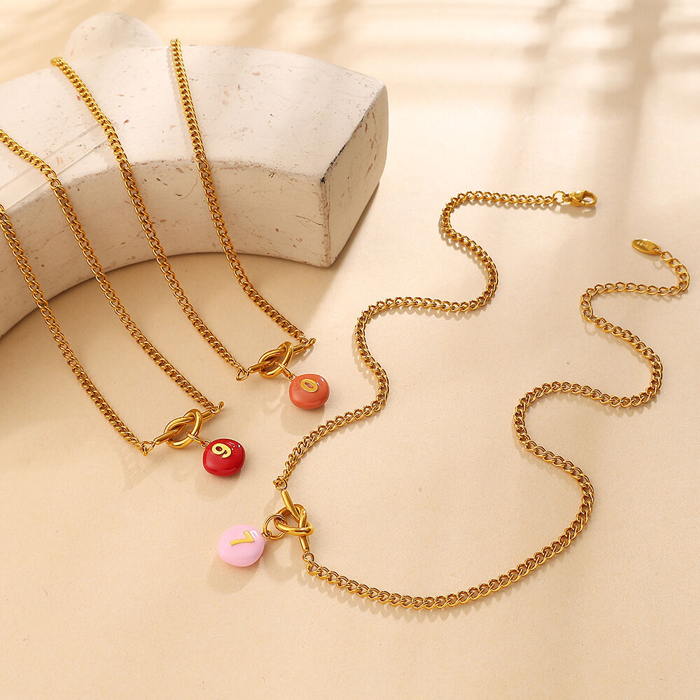 Simple Number Stainless Steel Waterproof Gold Color Women's Pendant Necklaces Picture3