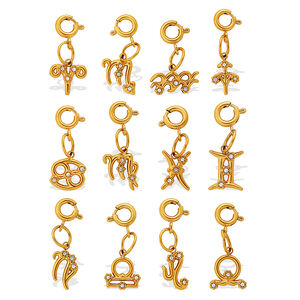 Luxury Daily Constellation Stainless Steel Waterproof Gold Color Rhinestone Women's Pendants h5 Picture5