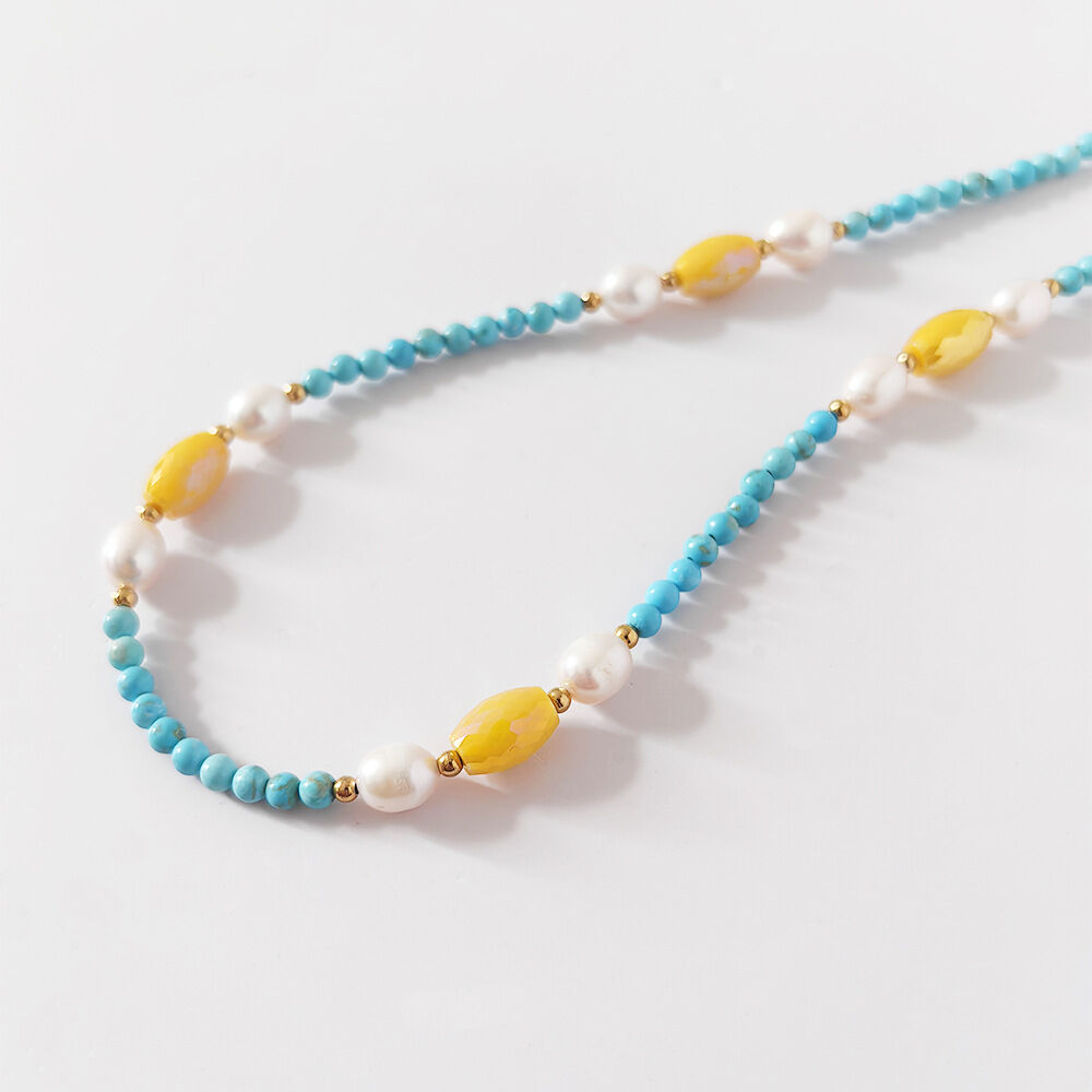 Retro Beads Natural Stones Crystal Women's Beaded Necklaces h5 Picture4