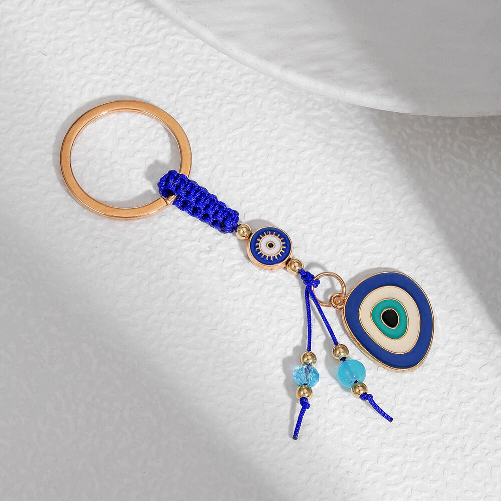 Ethnic Series Casual Devil's Eye Woven Alloy Keychain