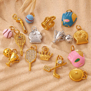 Simple Series DIY Irregular Shape Stainless Steel Waterproof Gold Color Rhinestone Pendants h5 Picture3