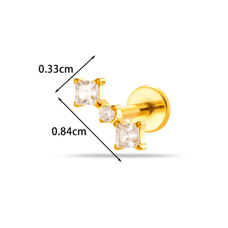 Pendientes sencillos de circonita color oro con forma de corazón para mujer, fabricados en aleación de titanio. h5Imagen2