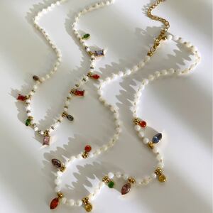 Luxurious Series Retro Beads Natural Stones Zircon Women's Beaded Necklaces h5 Picture4