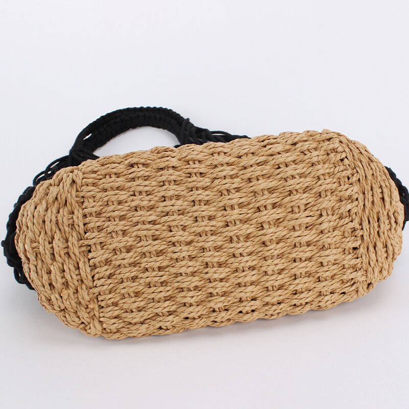 Vacation Style Woven Mixed Color Woven Cotton Women's Square Bag h5Picture4