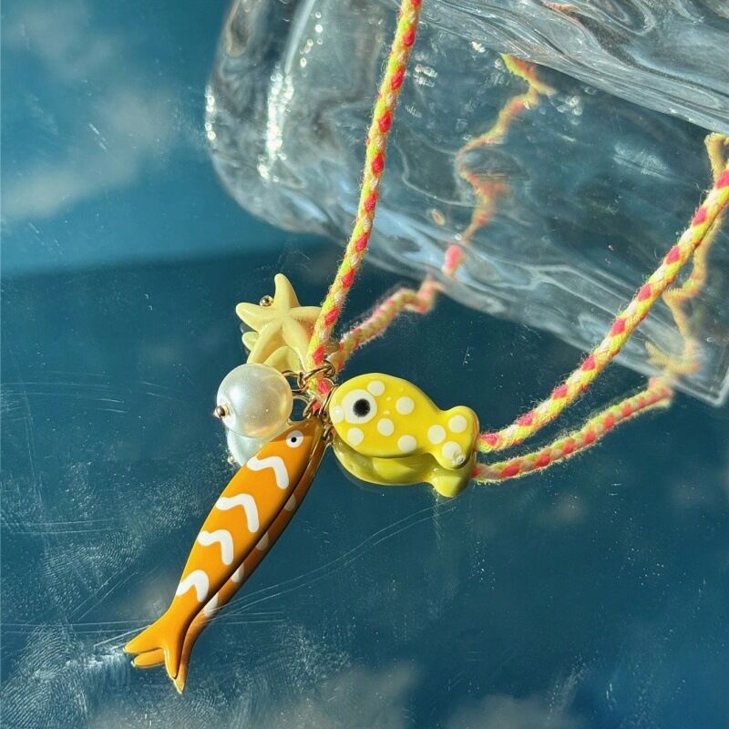 Cute Fish Braided Rope Women's Pendant Necklaces Picture4