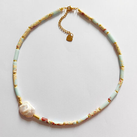 Collares de cuentas para mujer con piedras naturales de estilo retro