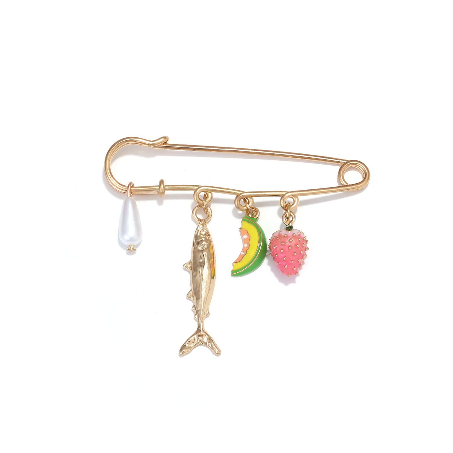 Simple Series Daily Fruit Oceanic Style Mixed Color Fish Alloy Brooches h5 Picture3