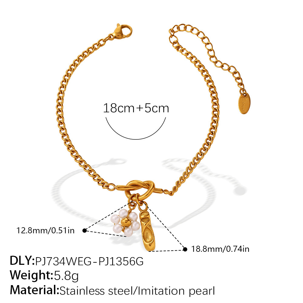 Daily Flower Irregular Shape Butterfly Moon Stainless Steel Waterproof Gold Color Women's Jewelry Sets h5Picture2