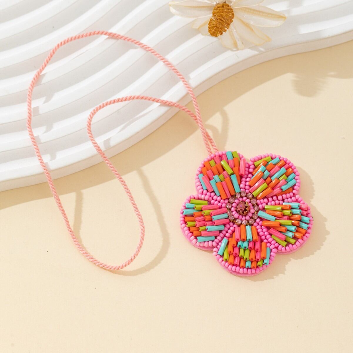 Ethnic Series Vacation Flower Beads Fabric Bag Charms Picture3