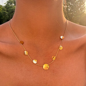 Simple Series Daily Circle Stainless Steel Waterproof Gold Color Unisex Chain Necklaces h5 Picture3