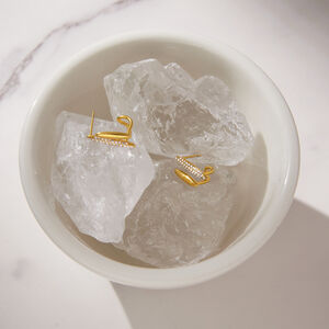 Simple Casual Ellipse Shape Stainless Steel Waterproof Gold Color Zircon Women's Stud Earrings h5 Picture4