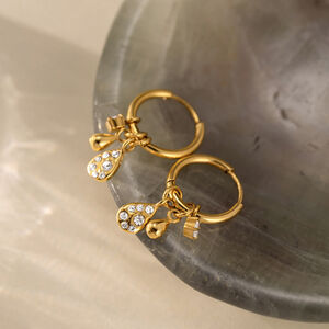 Simple Droplet Stainless Steel Waterproof Gold Color Women's Drop Earrings h5 Picture2
