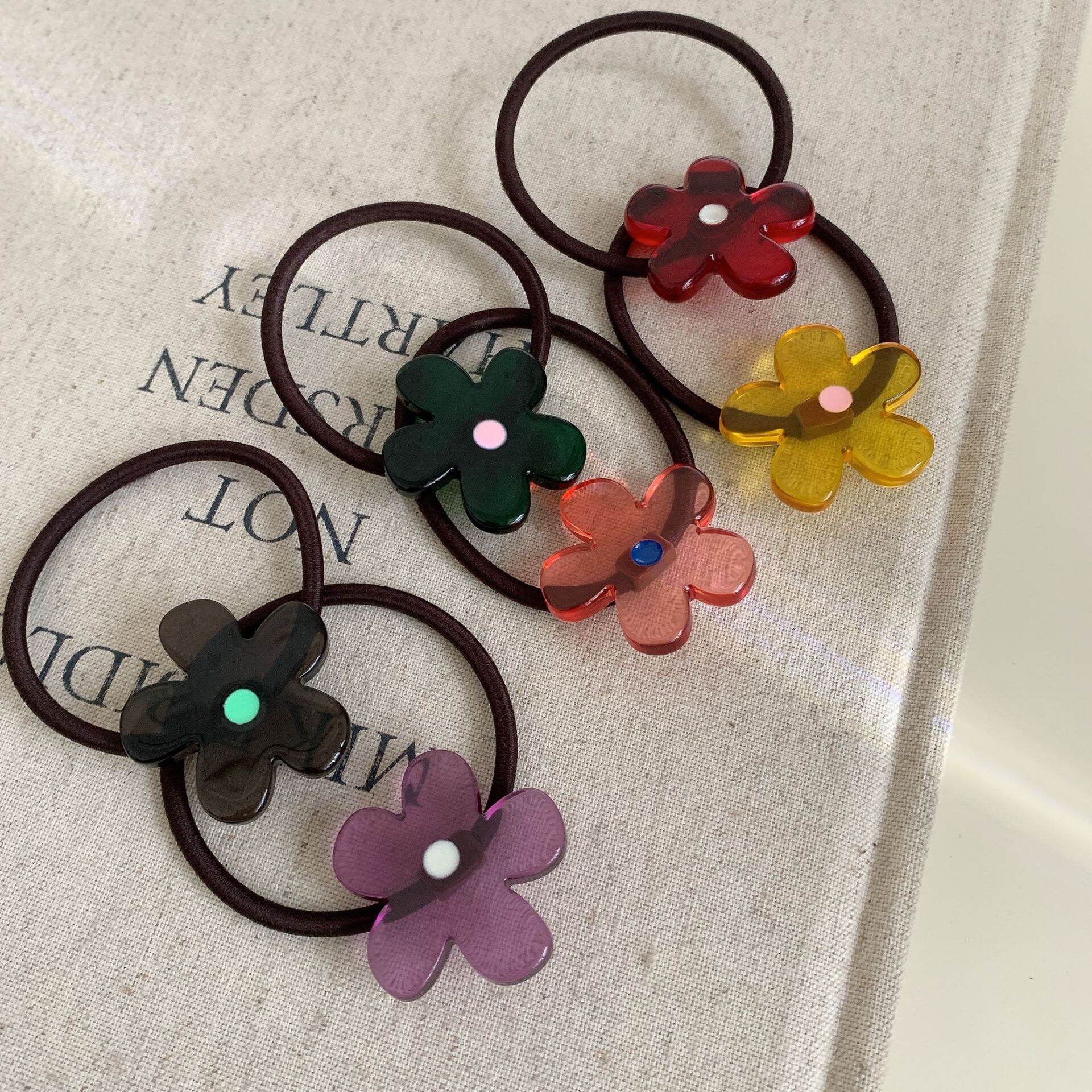 Simple Series Daily Flower Acetate Hair Ties h5 Picture2