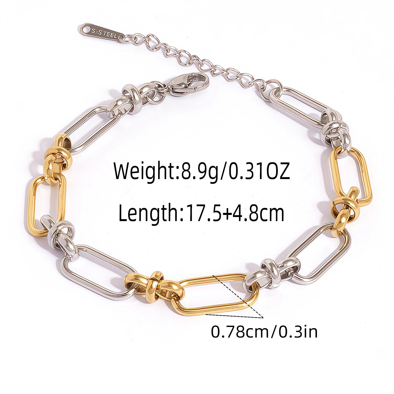 Simple Series Daily Irregular Shape Stainless Steel Waterproof   Gold Color  Bracelets Sets 