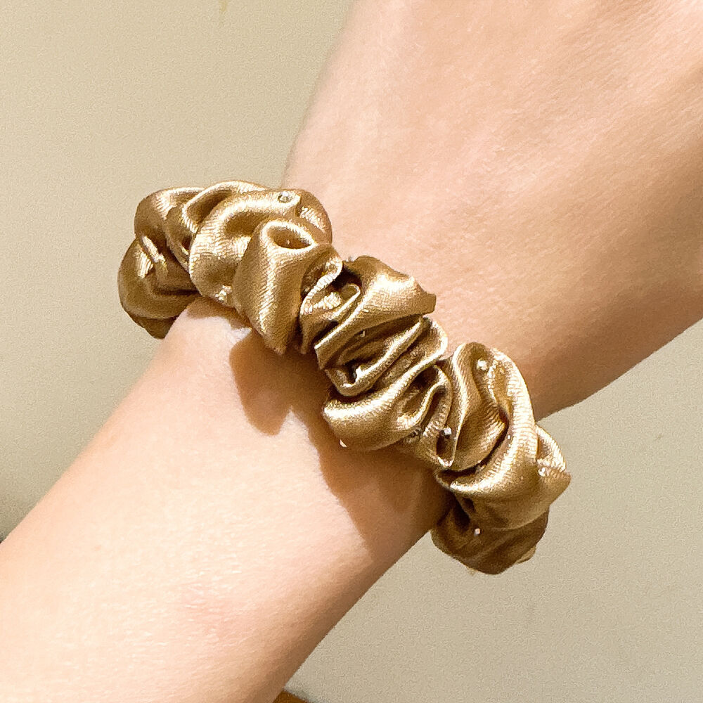 Simple Series Elegant Solid Color Fabric Rhinestone Scrunchies Picture4