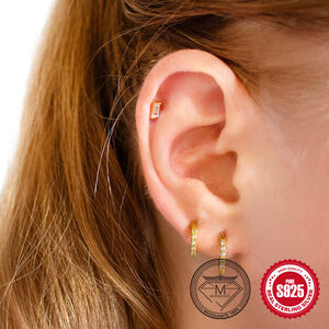 Simple Series Classic Circle S925 Gold Color Moissanite Women's Moissanite Earrings h5 Picture5