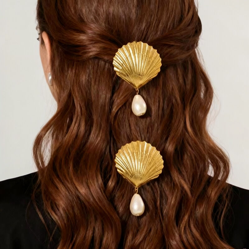 Luxurious Series Classic Shell Imitation Pearl Hair Clips Picture4