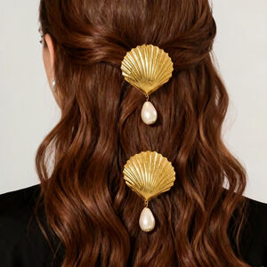 Luxurious Series Classic Shell Imitation Pearl Hair Clips h5 Picture4