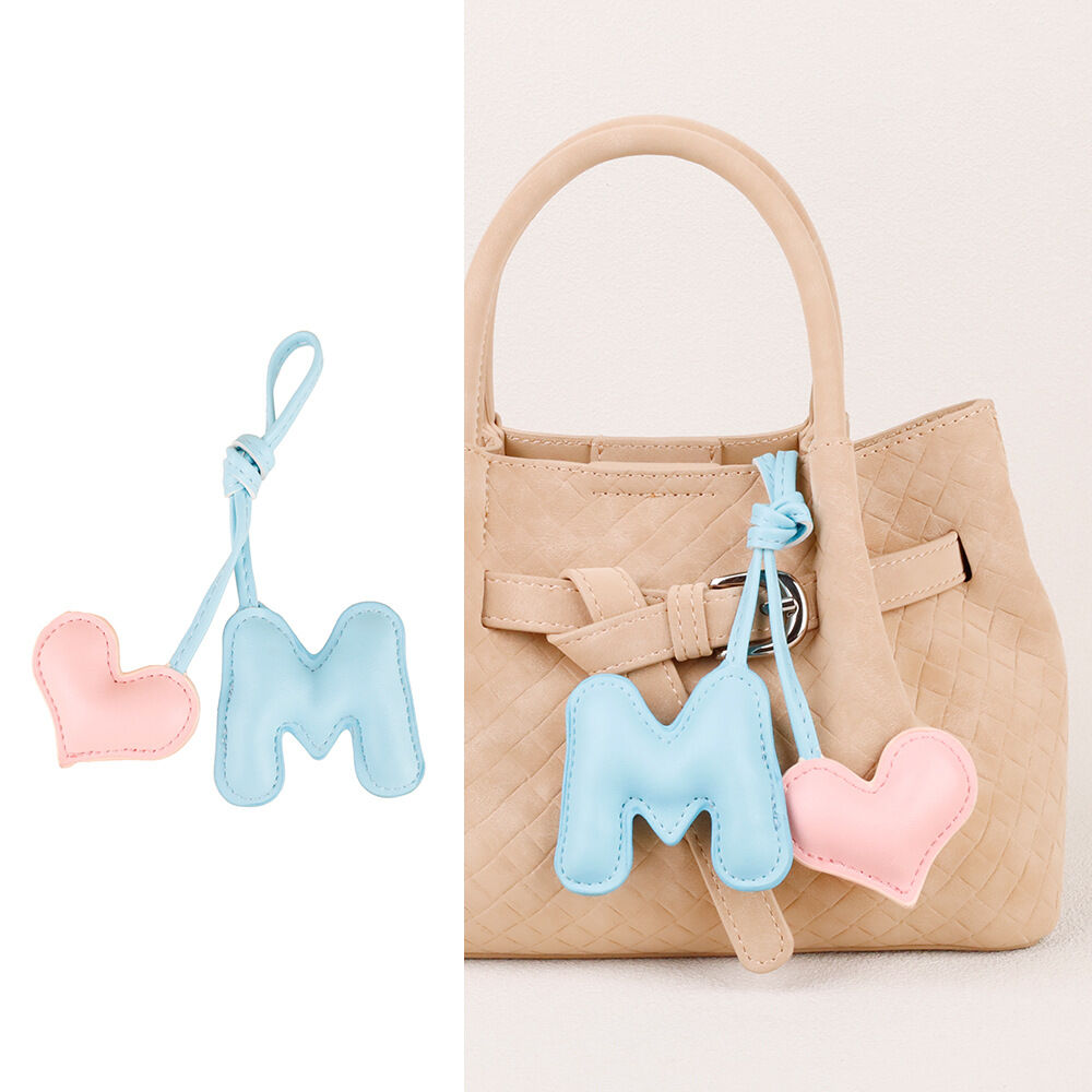Simple Series Daily Letter Heart Pu Bag Charms