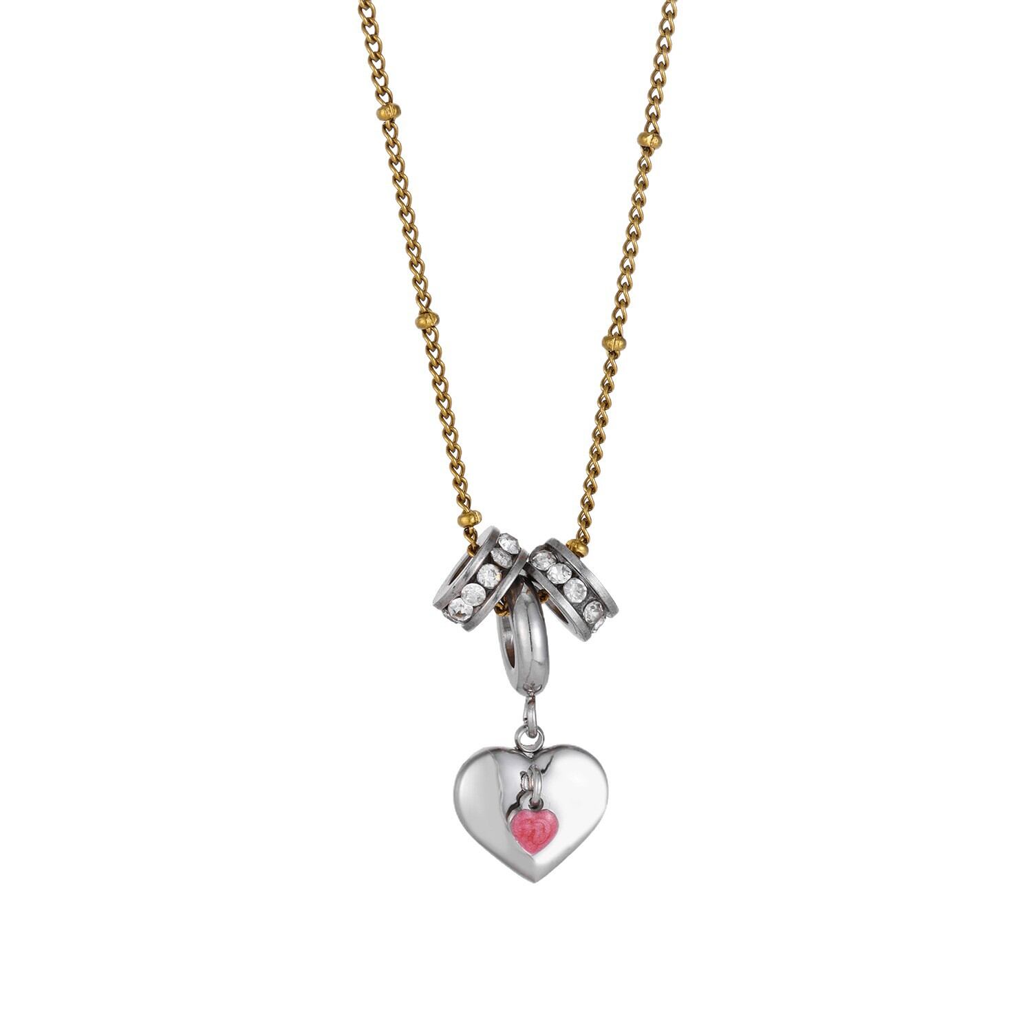 Colliers pendentifs pour femmes, collection Simple Series Retro Heart Beads, en acier inoxydable étanche, couleur or h5 Image5