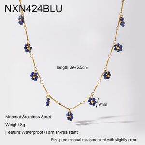 Romantic Series Elegant Flower Stainless Steel Waterproof Gold Color Women's Pendant Necklaces h5