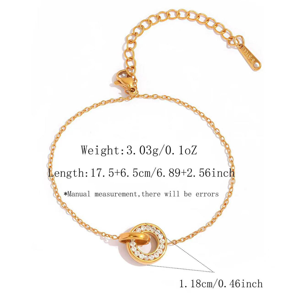Luxury Simple  Daily Circle Stainless Steel Waterproof   Gold Color  Women's Chain Bracelets h5 