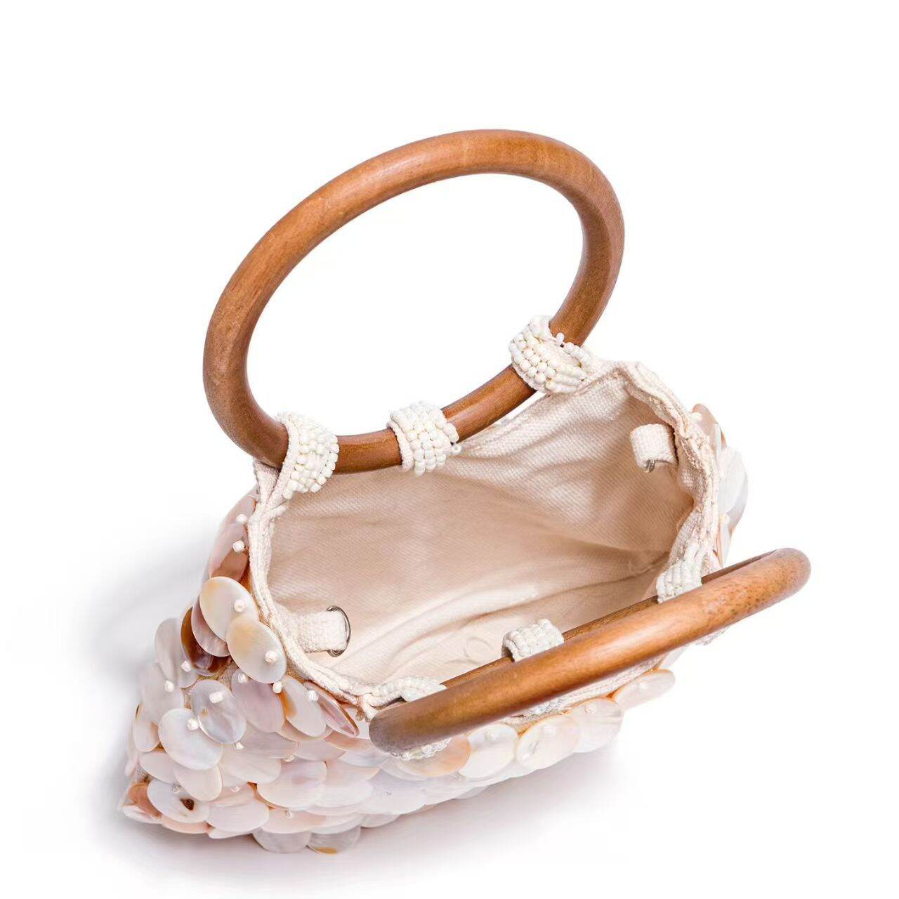 Casual Style Pvc / Transparent Woven Solid Color Woven Shell Sea Shells Women's Square Bag h5 Picture5