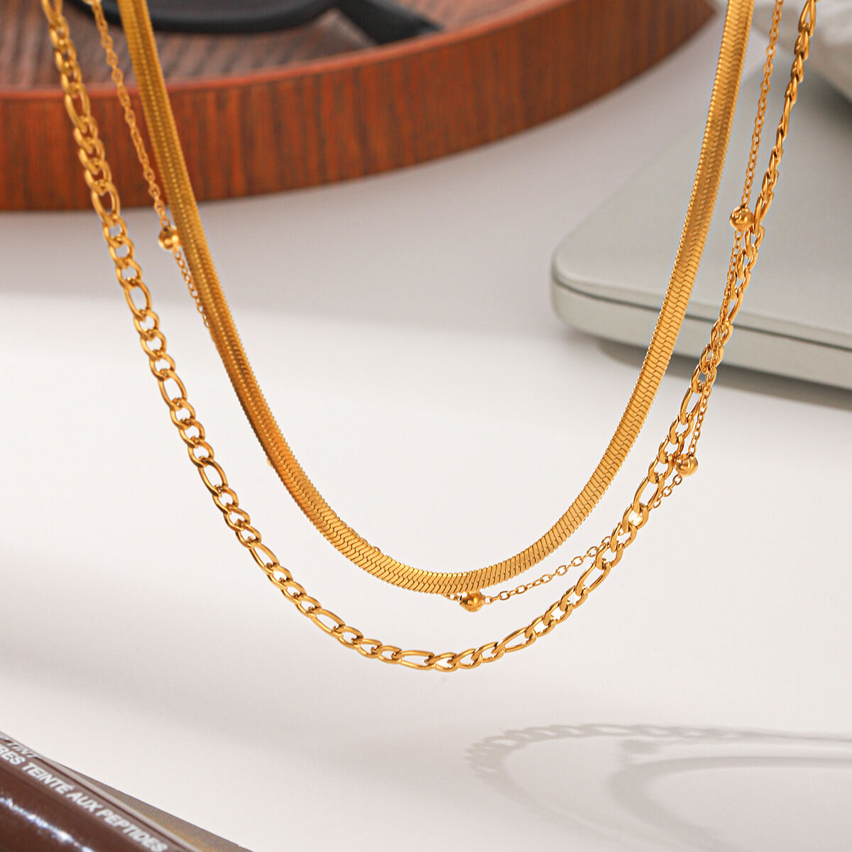 Simple Series Daily Chain Stainless Steel Waterproof   Gold Color  Women's Layered Necklaces Picture5
