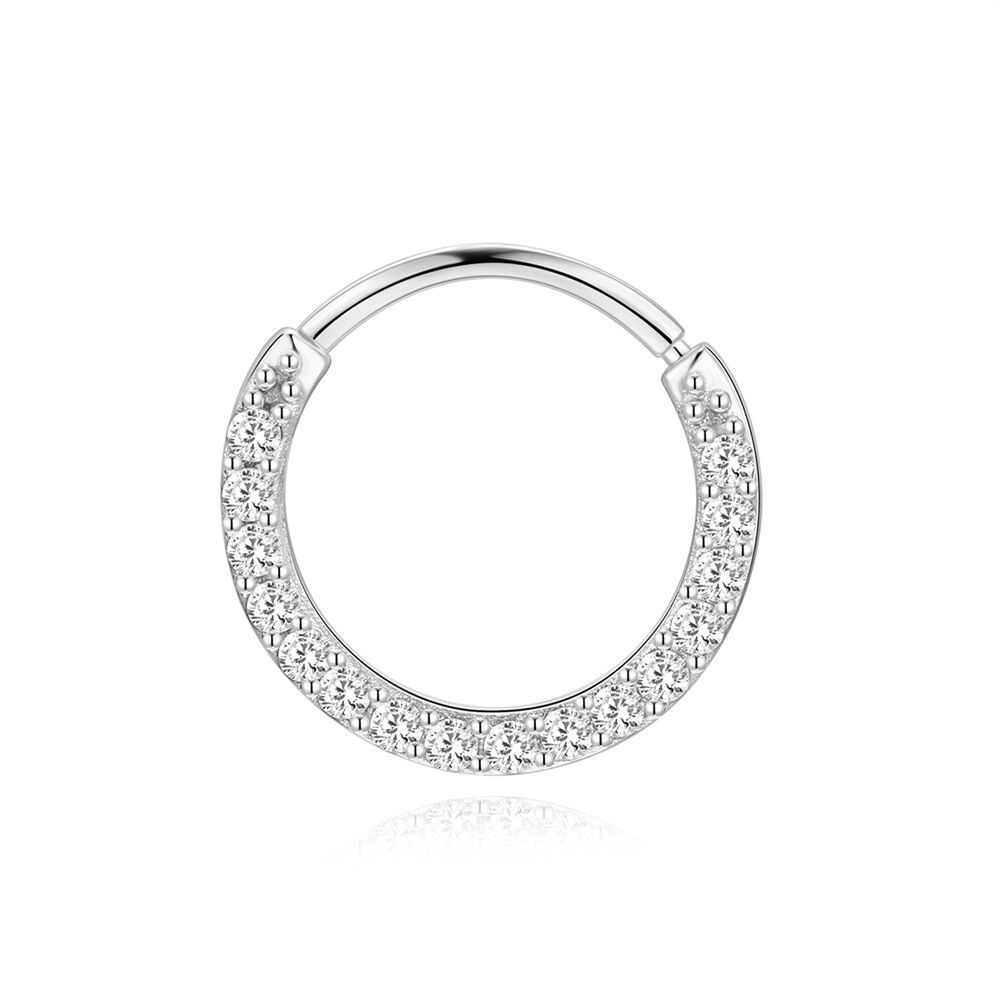 Simple Series Retro Solid Color Circle S925 Platinum Plating Moissanite Women's Moissanite Earrings h5 Picture6