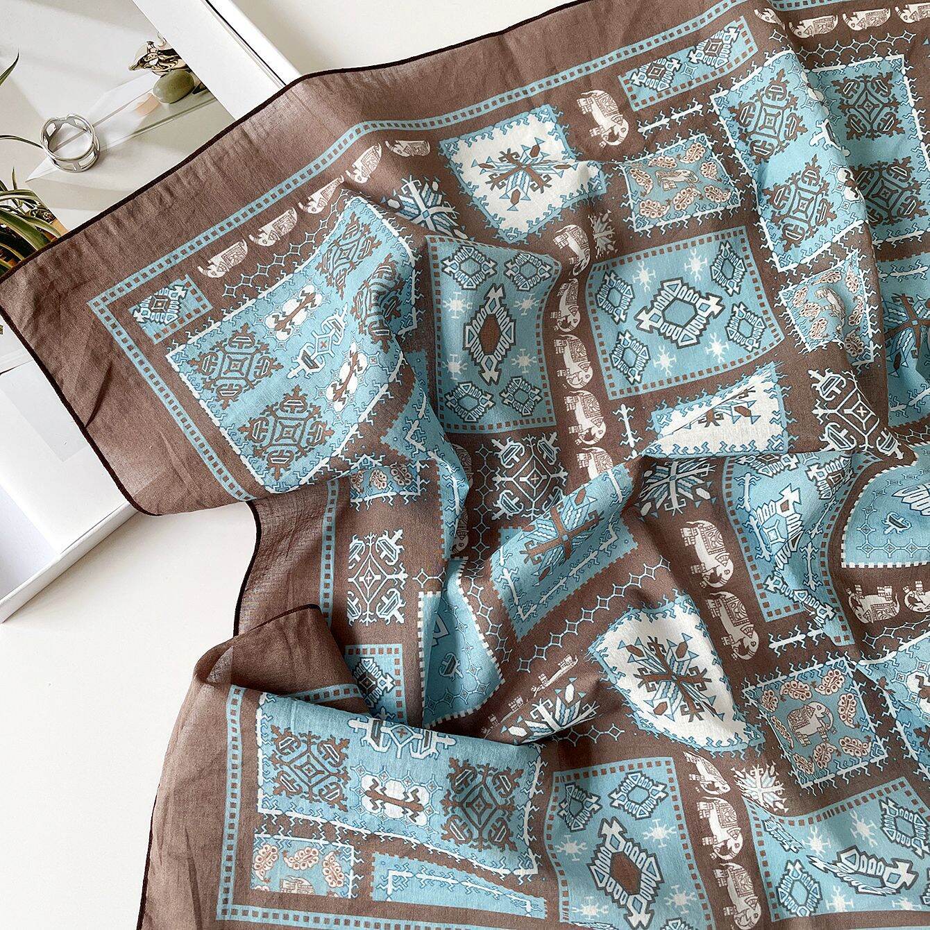 Flower Paisley Pattern Cotton Women's Summer Scarves Picture5