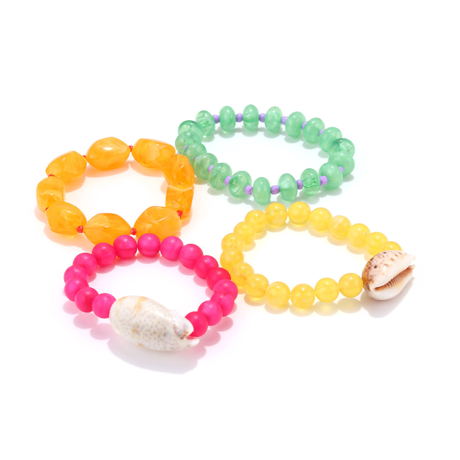 Resin Beads Shell Material Women's Bracelets Sets 2