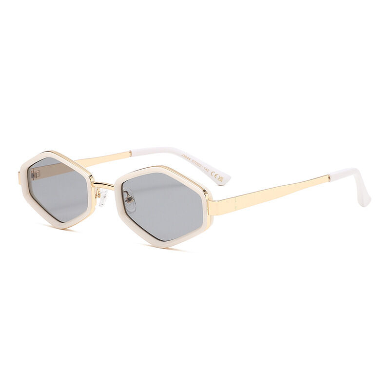 Simple Series Retro Irregular Shape Mixed Color Sunglasses 2