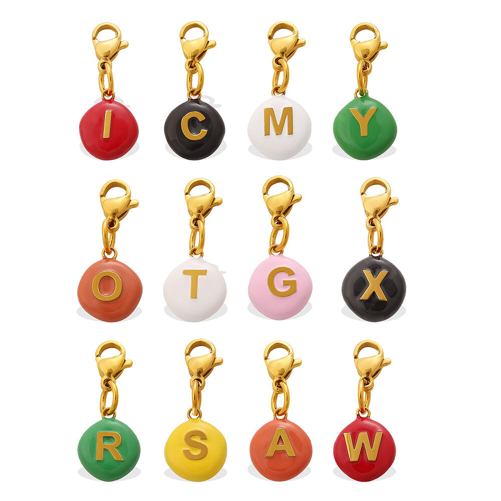 Simple Series Daily DIY Letter Stainless Steel Waterproof Gold Color Pendants h5Picture5