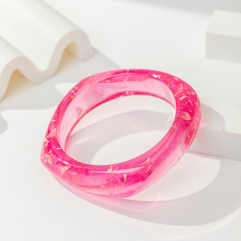 Gradient Transparent Color Resin Women's Bangles